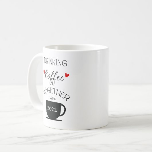 以来の一緒にコーヒーを飲む___パーソナライズされた- コーヒーマグカップ (正面左)