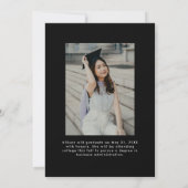 以降と上位2枚の写真卒業 案内状 (裏面)