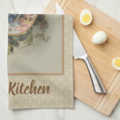 仮定によって聖母マリアの賛美される花柄 キッチンタオル (四つ折り)