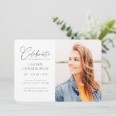 仮想お祝いのライフモダンシンプル写真 招待状 (スタンド正面)
