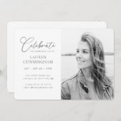 仮想お祝い・オブ・ライフモダンシンプル写真 招待状 (正面/裏面)