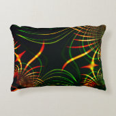 仮想の葉緑の、赤みを帯びた「火色のトゲ」 アクセントクッション (正面)