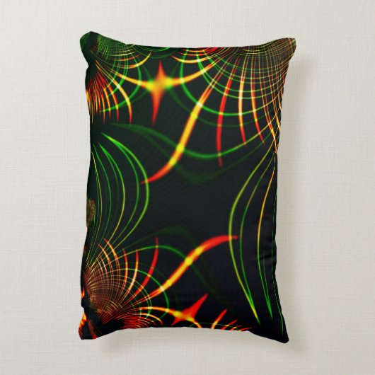 仮想の葉緑の、赤みを帯びた「火色のトゲ」 アクセントクッション (裏面(縦))