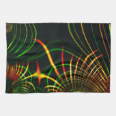 仮想の葉緑の、赤みを帯びた「火色のトゲ」 キッチンタオル (横)