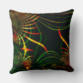 仮想の葉緑の、赤みを帯びた「火色のトゲ」 クッション (裏面)