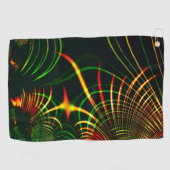 仮想の葉緑の、赤みを帯びた「火色のトゲ」 ゴルフタオル (横)