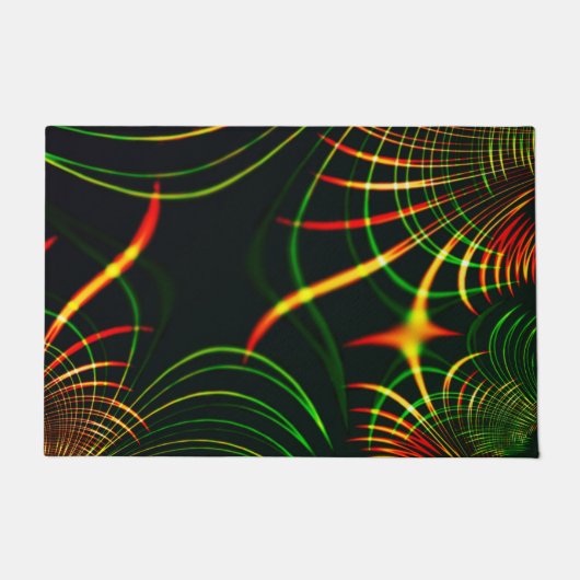 仮想の葉緑の、赤みを帯びた「火色のトゲ」 ドアマット (正面)