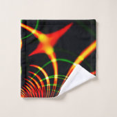 仮想の葉緑の、赤みを帯びた「火色のトゲ」 バスタオルセット (ウォッシュタオル)