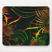 仮想の葉緑の、赤みを帯びた「火色のトゲ」 マウスパッド (正面)