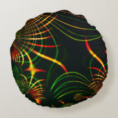 仮想の葉緑の、赤みを帯びた「火色のトゲ」 ラウンドクッション (裏面)