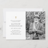 仮想の追悼 セレブレーション オブ ライフ シンプル クロス 招待状 (正面)