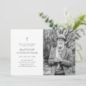 仮想の追悼 セレブレーション オブ ライフ シンプル クロス 招待状 (スタンド正面)