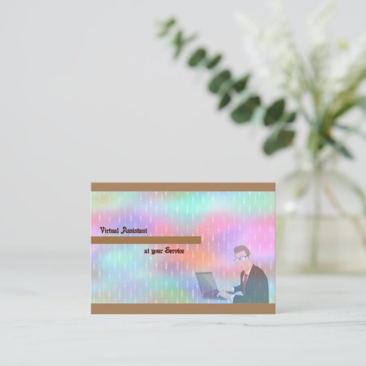 仮想アシスタントの名刺デザイン 名刺 (スタンド正面)