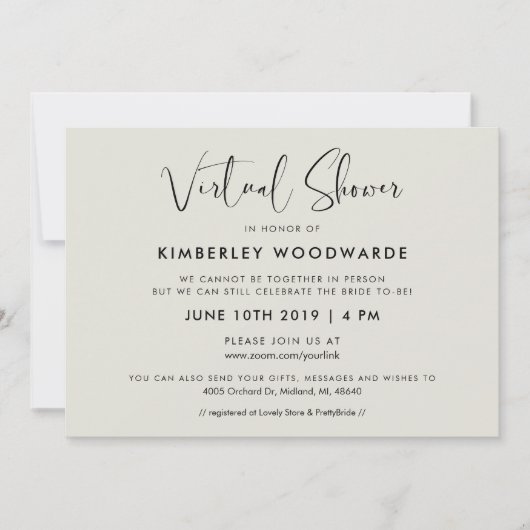 仮想エレガントスモダンワーア 招待状 (正面)