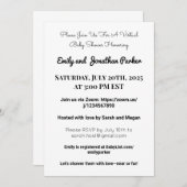 仮想エレガントベビーシャワー招待状 招待状 (正面/裏面)