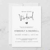 仮想エレガント写真オンラ結婚イン 招待状 (正面)