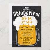 仮想オクトーバーフェストビールフェスティバルパーティーチャルクボード 招待状 (正面)