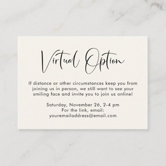 仮想オプションパーティーシャ結婚ワーズクリーム エンクロージャーカード (正面)