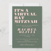 仮想オモダンンラインピンクとグリーンバルミツワー 招待状 (正面)