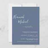 仮想オンラインのミニマル写真結婚式招待状 (裏面)