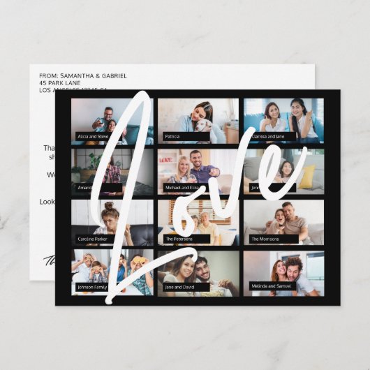 仮想オンラインの親友 カスタム12枚の写真 愛 ポストカード (正面/裏面)