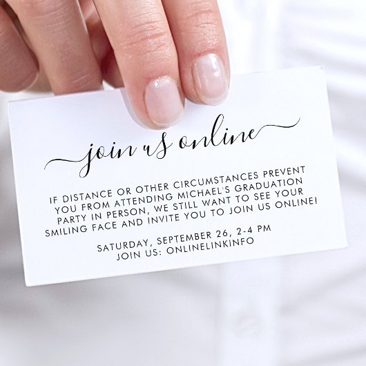 仮想オンラインオプション卒業パーティー エンクロージャーカード