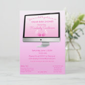 仮想オンライン長距離シャワーベビーガール足 招待状 (スタンド正面)