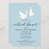 仮想オンライン長距離ベビーシャワー散水 招待状 (正面/裏面)