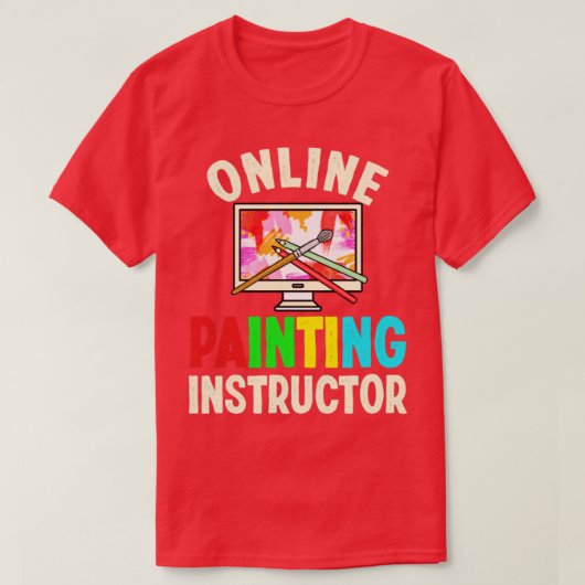 仮想オ学ンライ絵画ンインストラクター Tシャツ (デザイン正面)