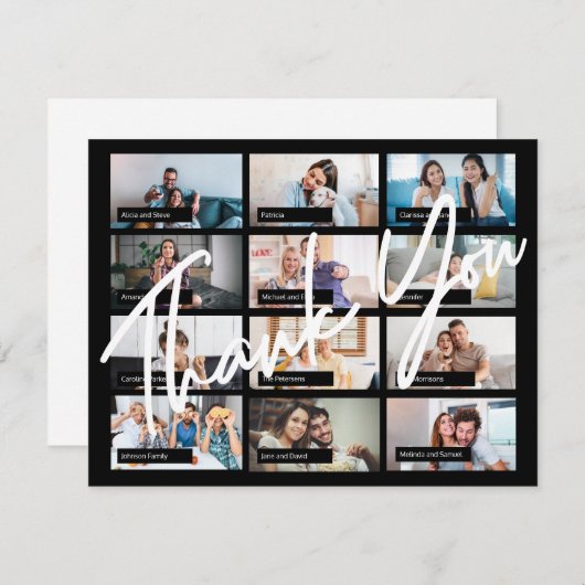 仮想カスタム誕生日12エレガント写真感謝していあなた (正面/裏面)