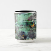 仮想カラフル岩は灰色から緑に優勢 マグカップ (中央)