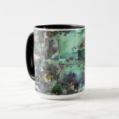 仮想カラフル岩は灰色から緑に優勢 マグカップ (正面左)