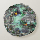 仮想カラフル岩は灰色から緑に優勢 ラウンドクッション (裏面)