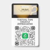 仮想キャッシュレスティッピングQRコードバッジ バッジ (Front)