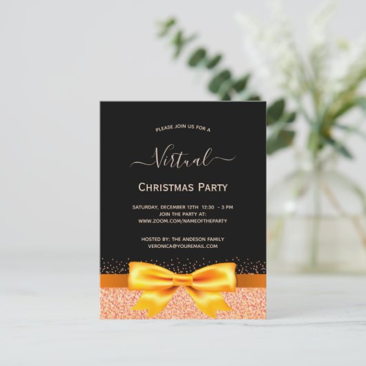 仮想クリスマスパーティーバラ金ゴールドの黒招待 ポストカード (スタンド正面)