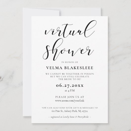 仮想シンプルシャワエレガントーとシステム 招待状 (正面)