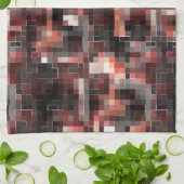 仮想タイルスタイル正方形モザイクのベージュから茶色 キッチンタオル (折り畳み)