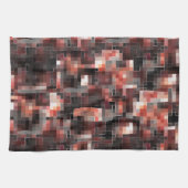 仮想タイルスタイル正方形モザイクのベージュから茶色 キッチンタオル (横)