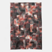 仮想タイルスタイル正方形モザイクのベージュから茶色 キッチンタオル (縦)