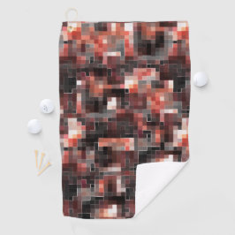 仮想タイルスタイル正方形モザイクのベージュから茶色 ゴルフタオル