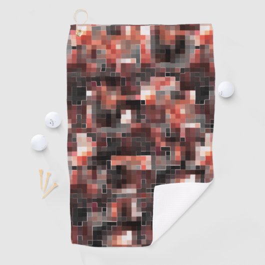 仮想タイルスタイル正方形モザイクのベージュから茶色 ゴルフタオル (インサイチュ)