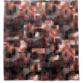 仮想タイルスタイル正方形モザイクのベージュから茶色 シャワーカーテン (正面)