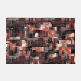 仮想タイルスタイル正方形モザイクのベージュから茶色 ドアマット