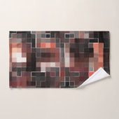 仮想タイルスタイル正方形モザイクのベージュから茶色 バスタオルセット (ハンドタオル)