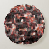 仮想タイルスタイル正方形モザイクのベージュから茶色 ラウンドクッション (正面)