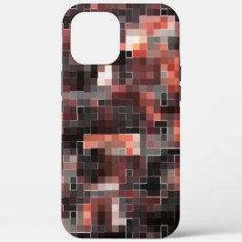 仮想タイルスタイル正方形モザイクのベージュから茶色 iPhone 12 PRO MAX ケース