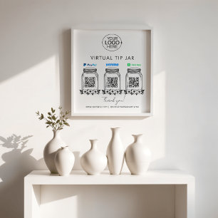 仮想チップJARロゴPayPal VenmoキャッシュアプリQRコード フォトプリント