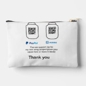 仮想チップjar q rコードマネー寄付PayPal ven アクセサリーポーチ (裏面)