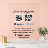 仮想チップjar q rコードマネー寄付PayPal ven アクリルサイン (ウェディング)