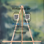 仮想チップjar q rコードマネー寄付PayPal ven アクリルサイン (ニュートラル)